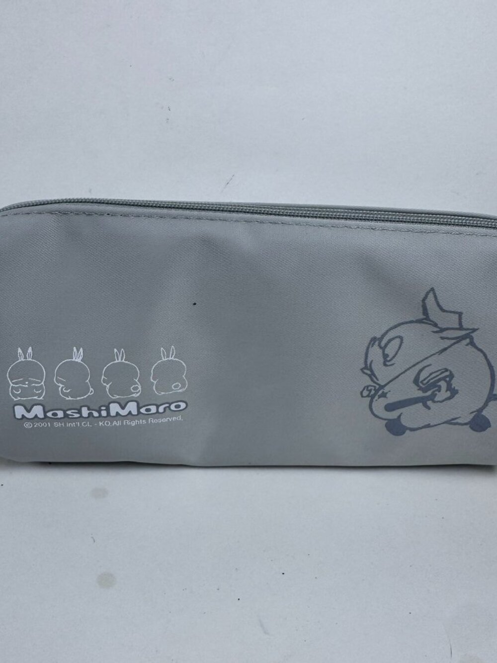 Vintage 2001 MashiMaro Pencil Case Pouch NWT Gray SF Stress Fancy Korea 7.5"